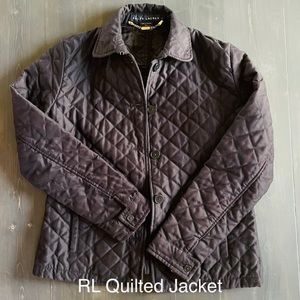 Ralph Lauren Black Equestrian Style - Quilted - Light Jacket Coat